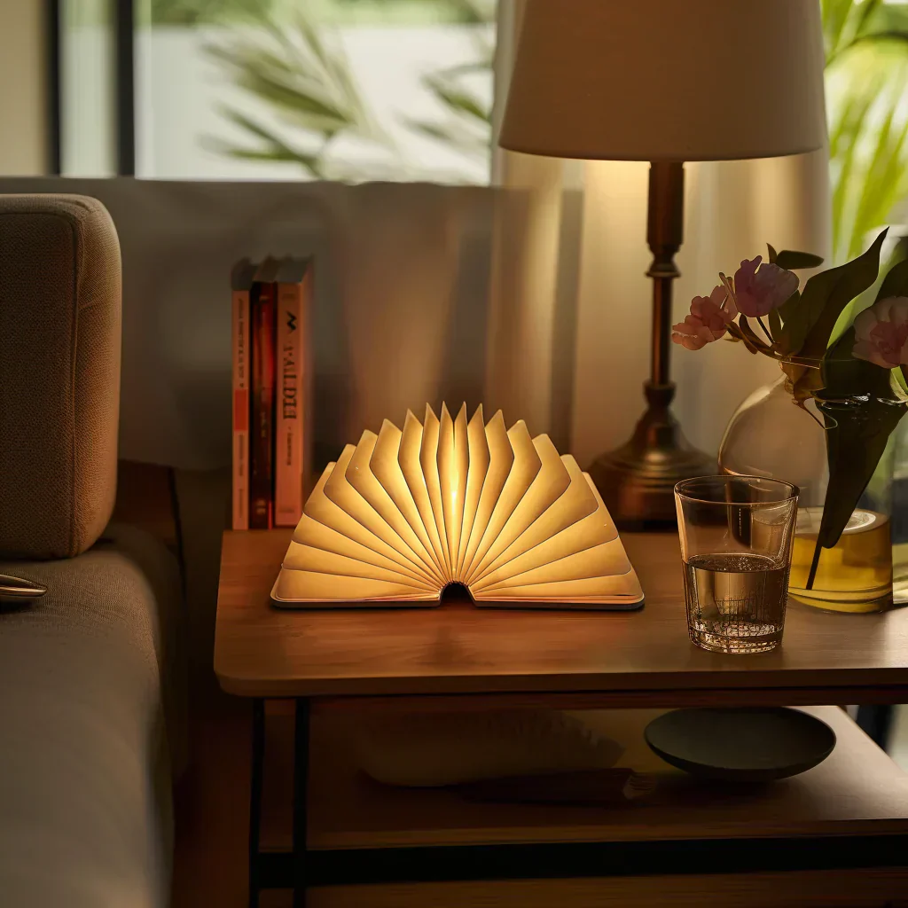 Folding Book LED Table Lamp with Warm Ambient Light - Image 2