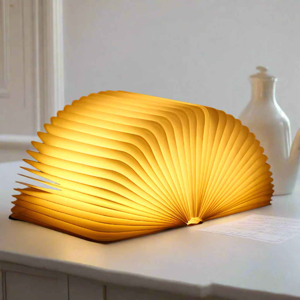 Folding Book LED Table Lamp with Warm Ambient Light - Image 4