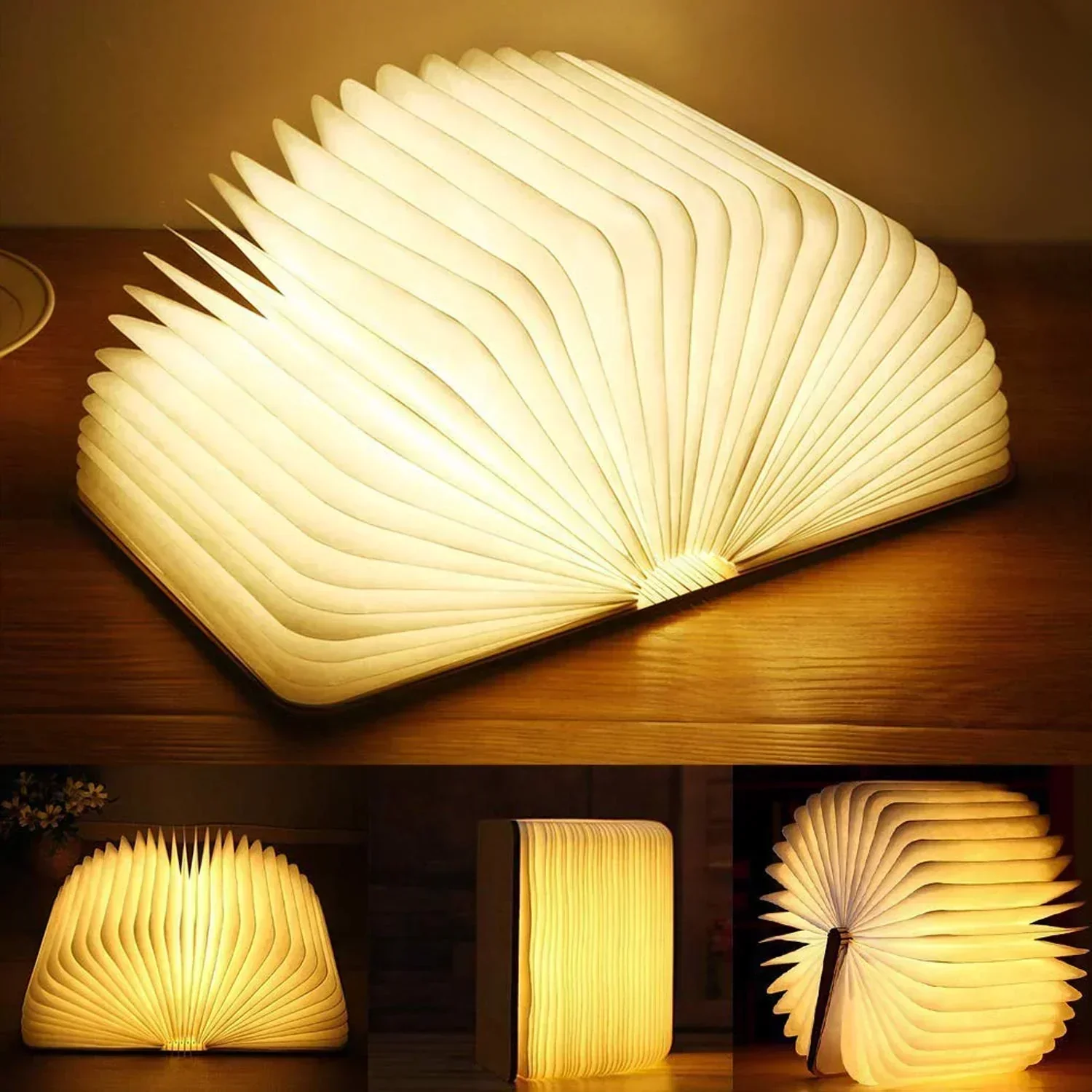 Folding Book LED Table Lamp with Warm Ambient Light - Image 8