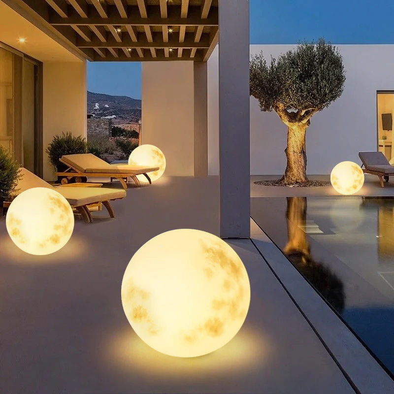 Garden Solar Powered Moon Lamp - Image 4