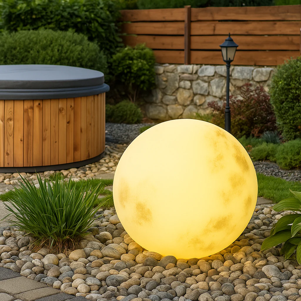 Garden Solar Powered Moon Lamp - Image 7