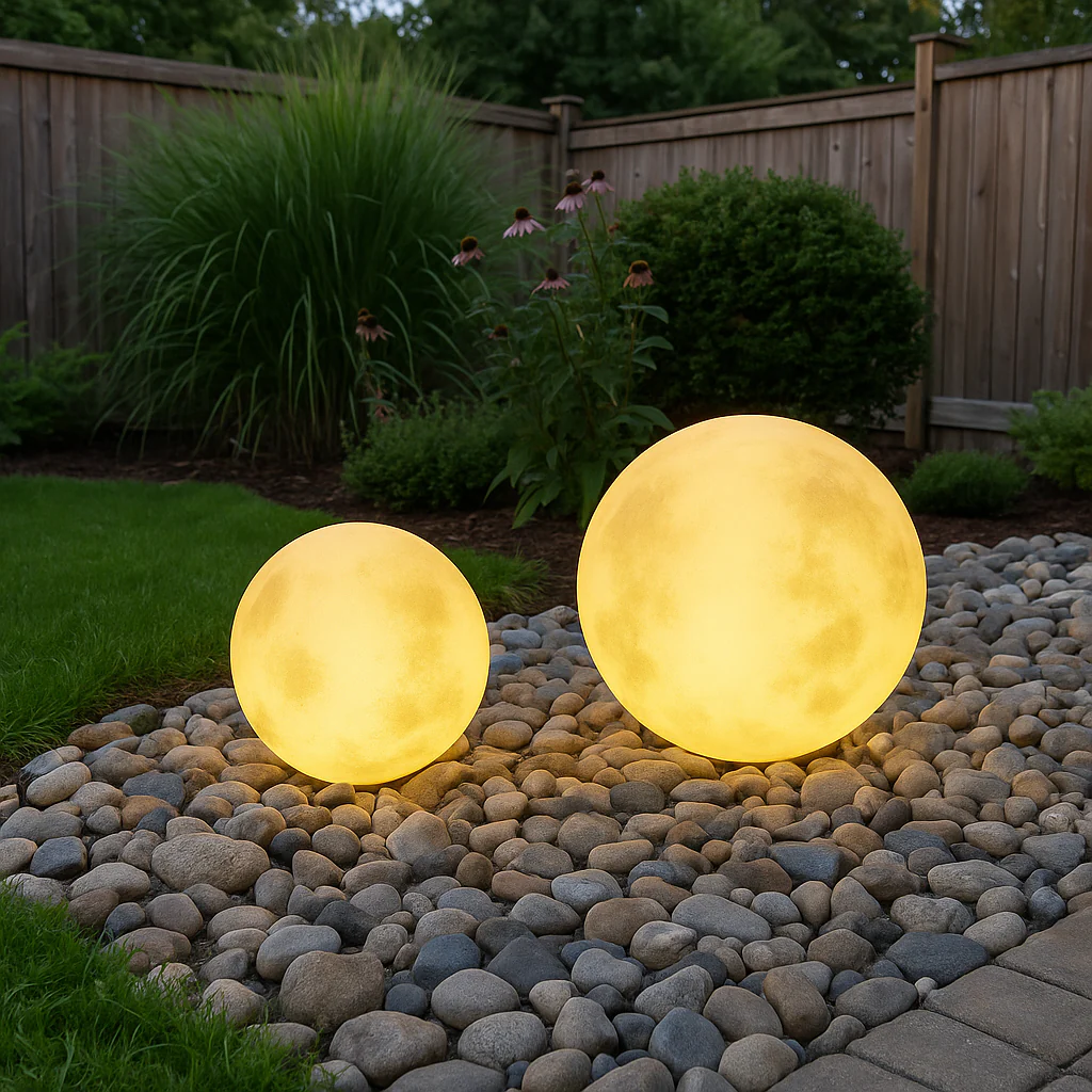 Garden Solar Powered Moon Lamp - Image 8