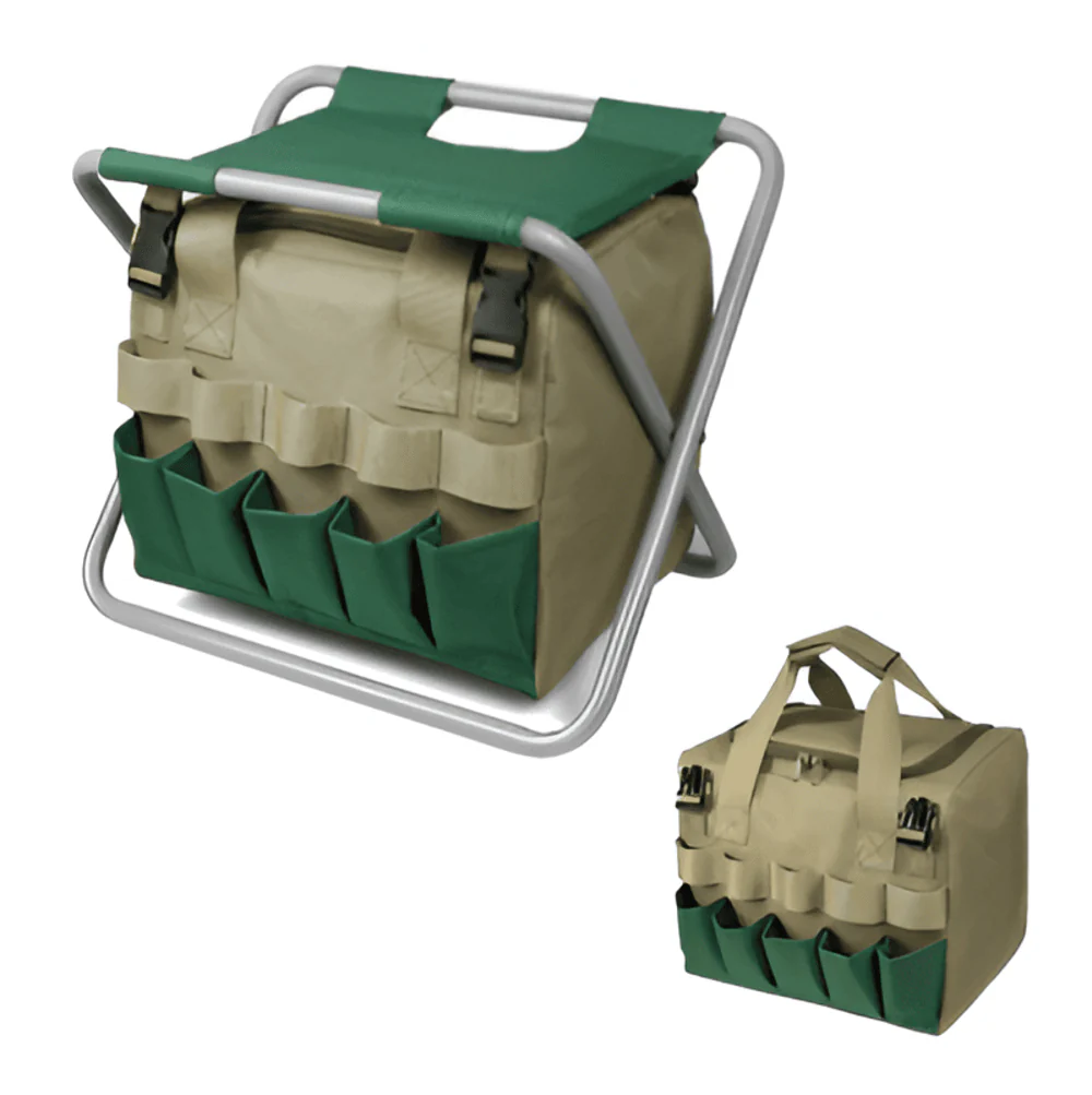 Garden Tool Set with Folding Stool and Carry Bag - Image 6