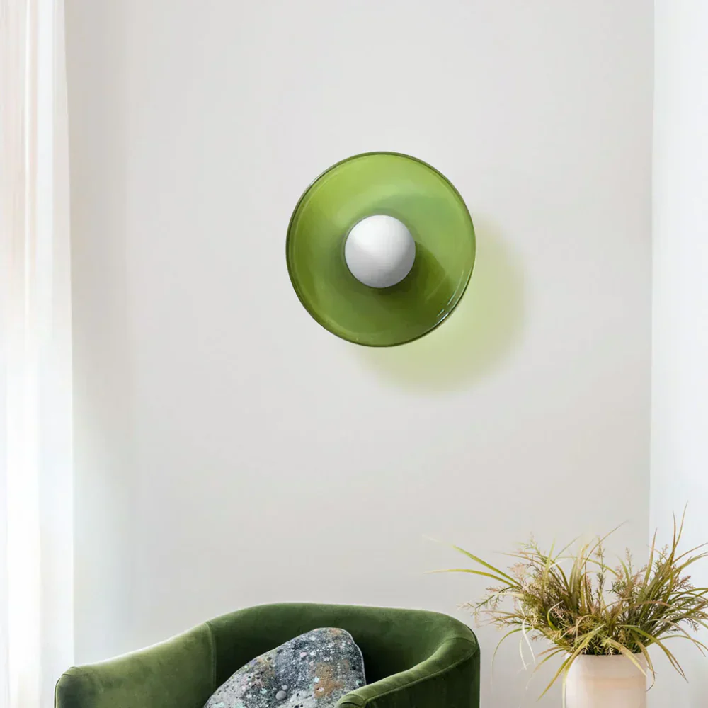 Glass Disc Ceiling and Wall Light with Central Globe - Image 17