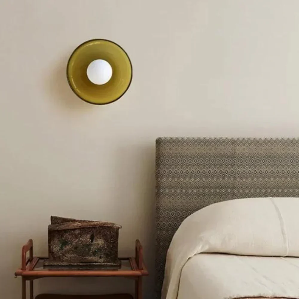 Glass Disc Ceiling and Wall Light with Central Globe - Image 3