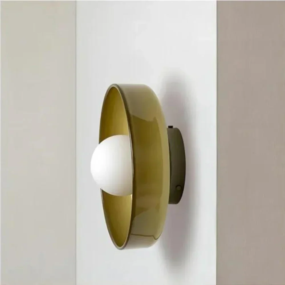 Glass Disc Ceiling and Wall Light with Central Globe - Image 4