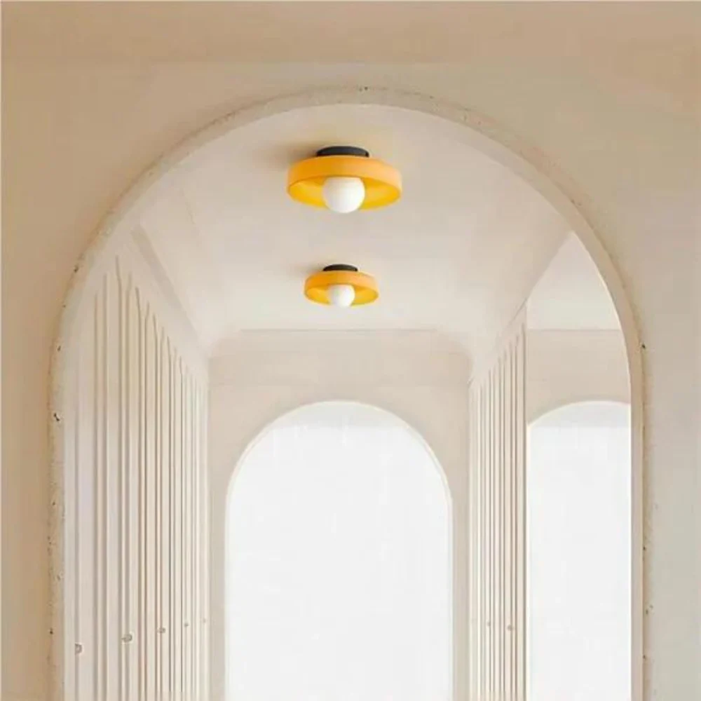 Glass Disc Ceiling and Wall Light with Central Globe - Image 8