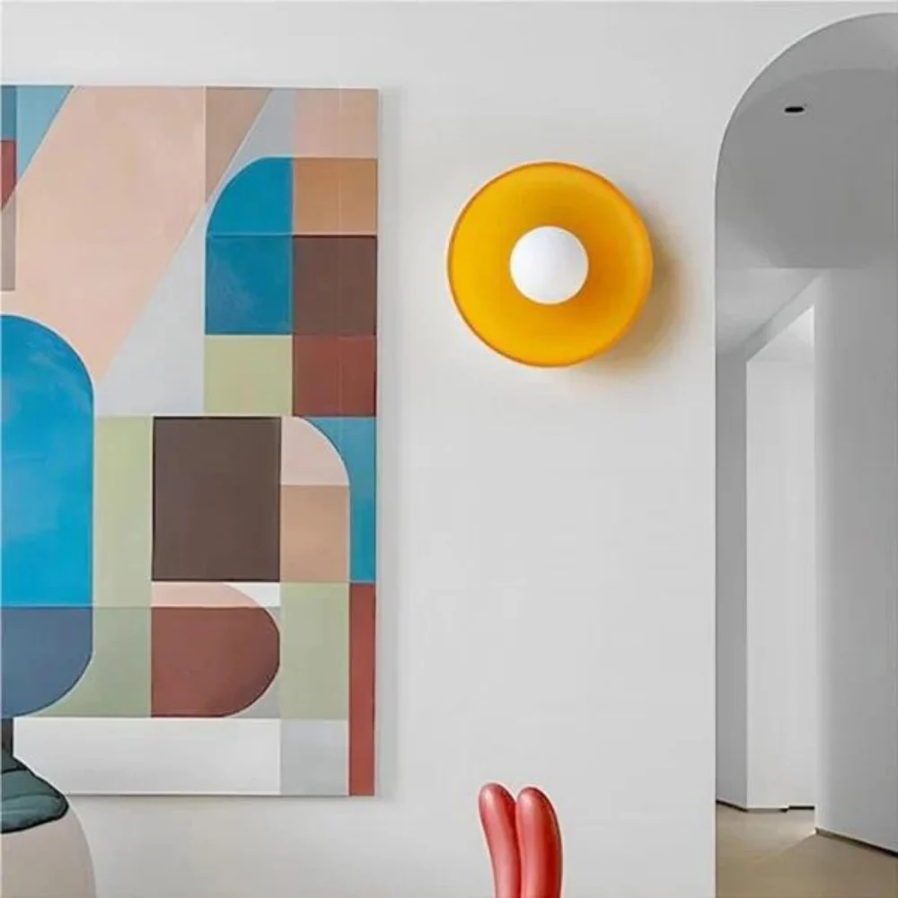 Glass Disc Ceiling and Wall Light with Central Globe - Image 9