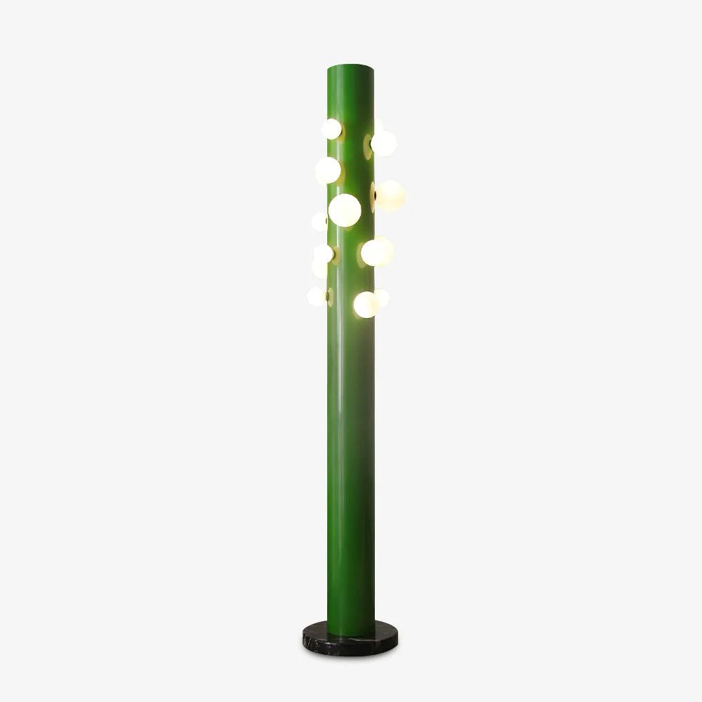 Green Floor Lamp with Vertical Column and Globe Lights - Image 16