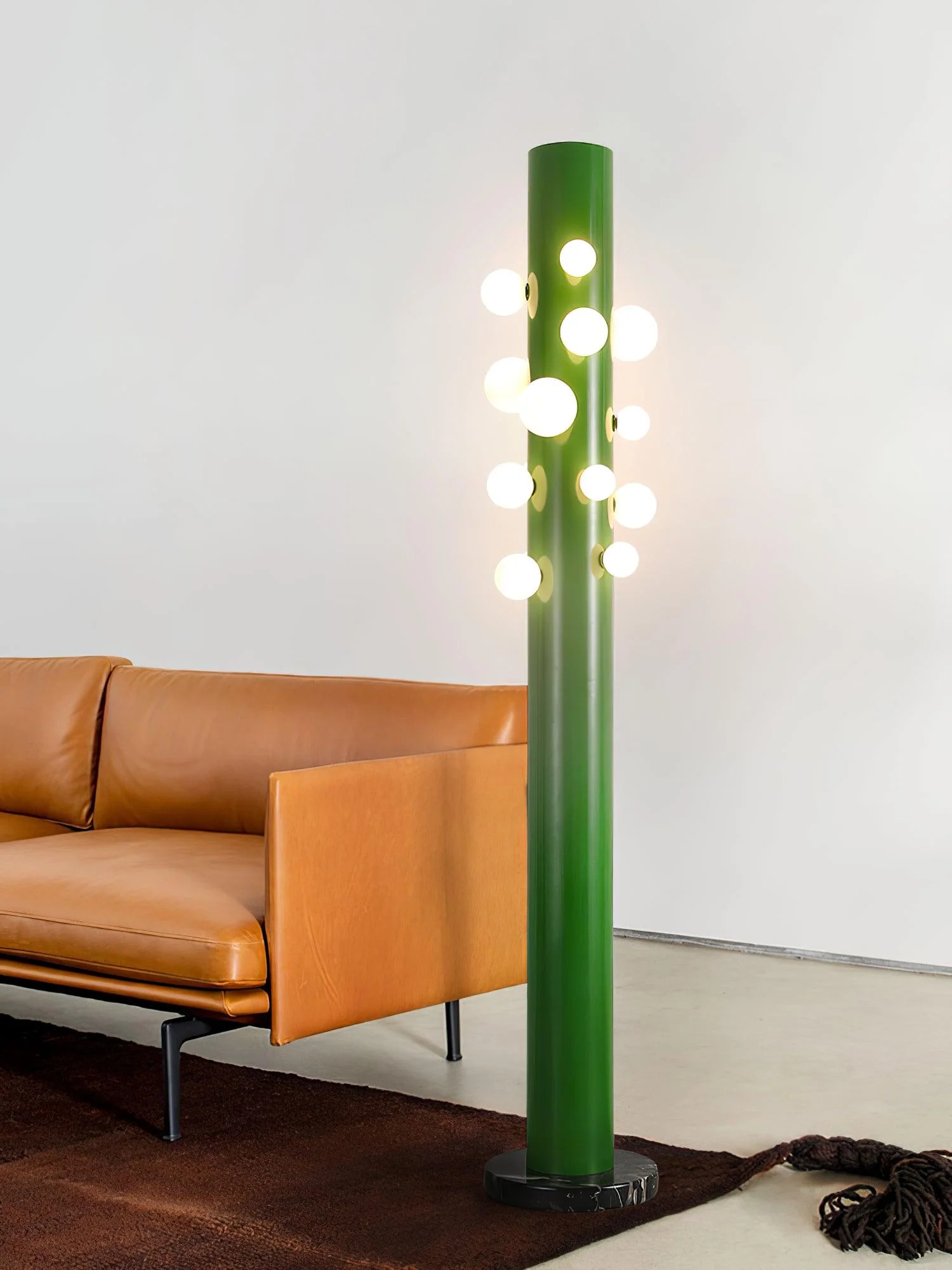 Green Floor Lamp with Vertical Column and Globe Lights - Image 26