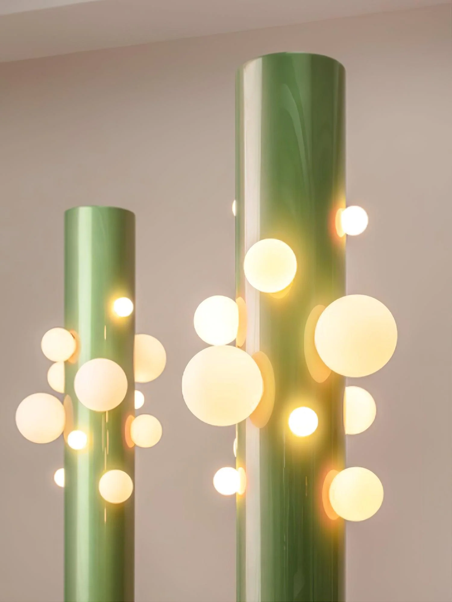 Green Floor Lamp with Vertical Column and Globe Lights - Image 29