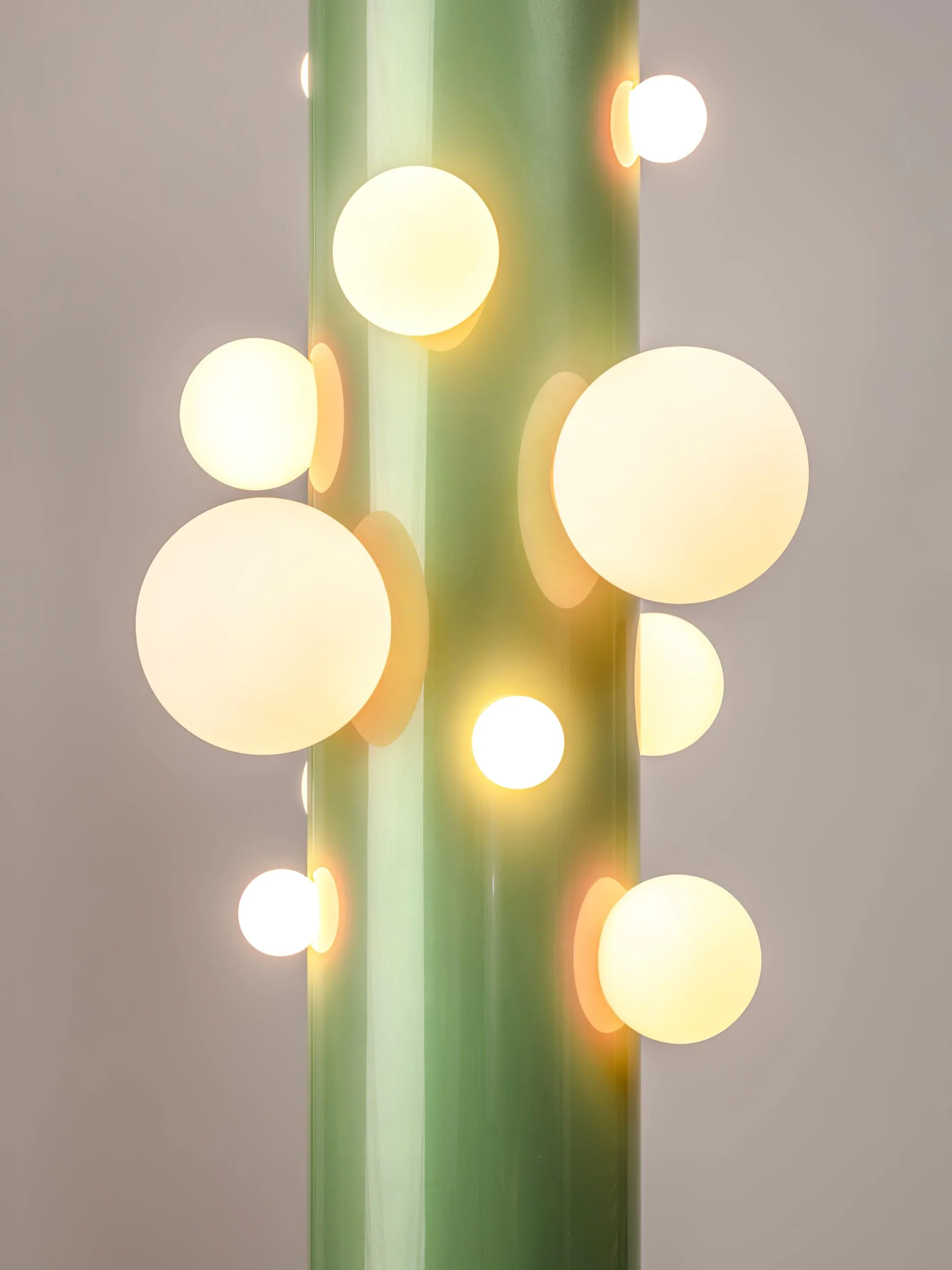 Green Floor Lamp with Vertical Column and Globe Lights - Image 30