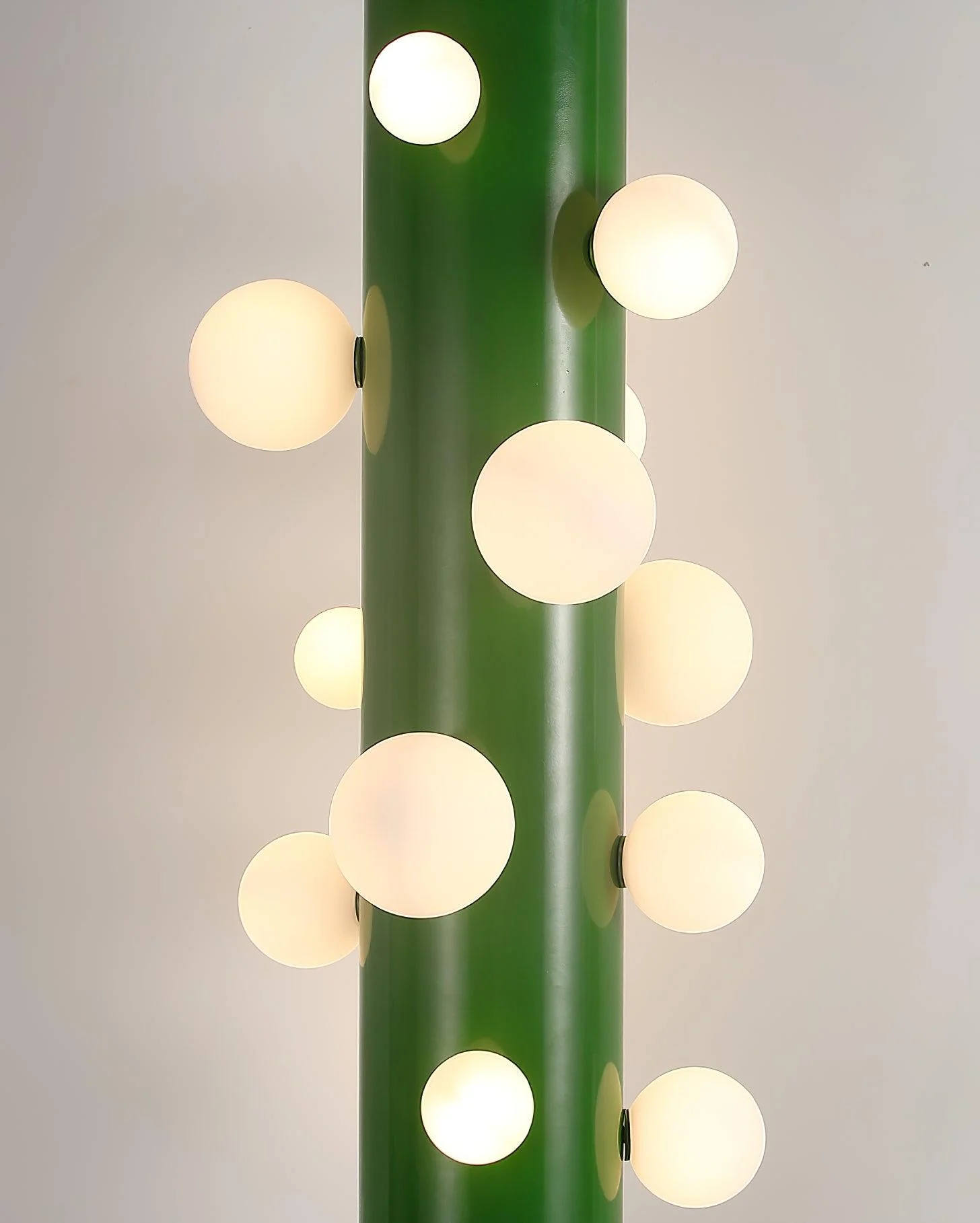 Green Floor Lamp with Vertical Column and Globe Lights - Image 5