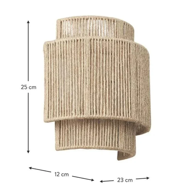 Handwoven Rattan Bamboo Wall Light - Image 7