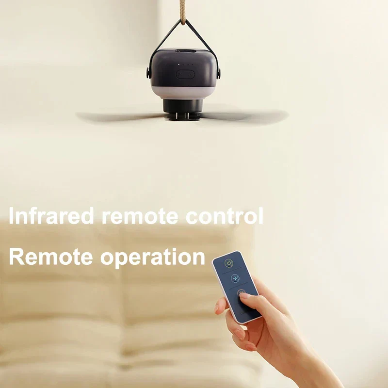 Hanging Ceiling Fan with LED Light and Remote Control - Image 2