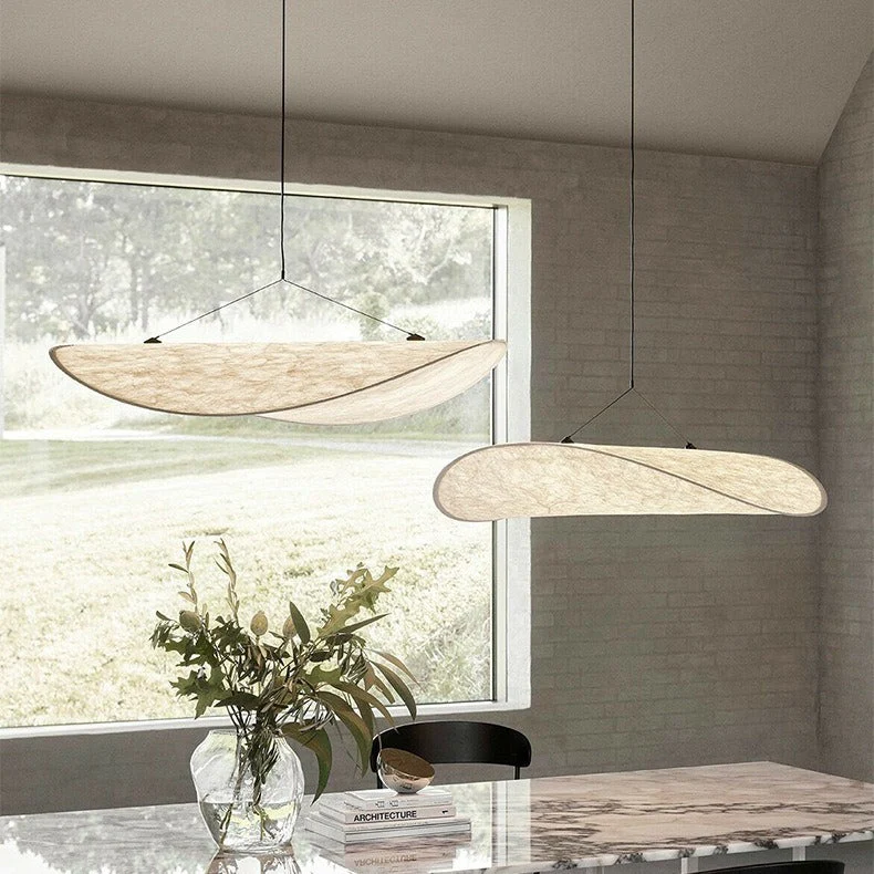 Hanging ceiling lamp with oval wave shaped shade - Image 3