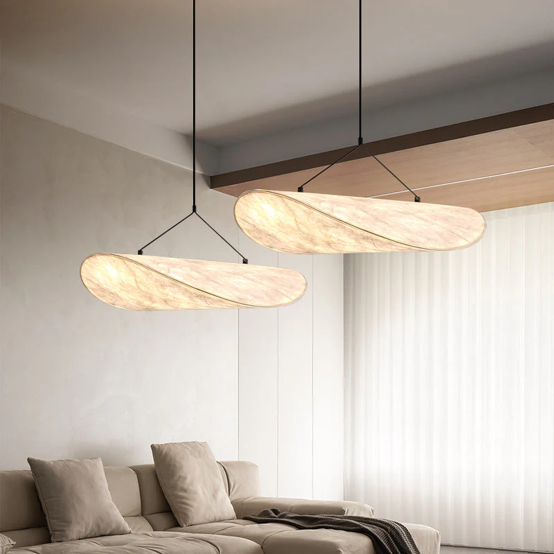 Hanging ceiling lamp with oval wave shaped shade - Image 5