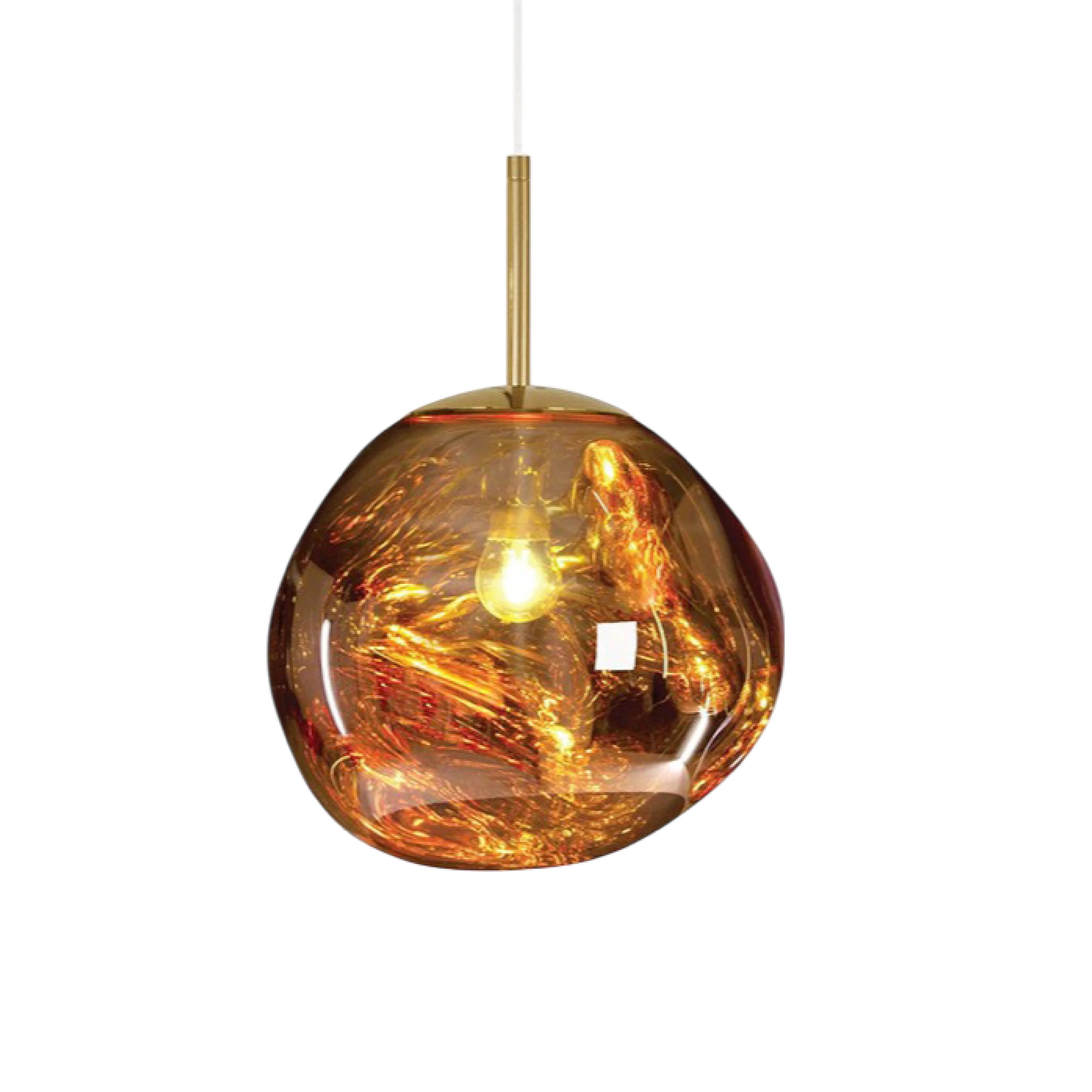 Hanging lamp with molten-style glass globe - Image 6