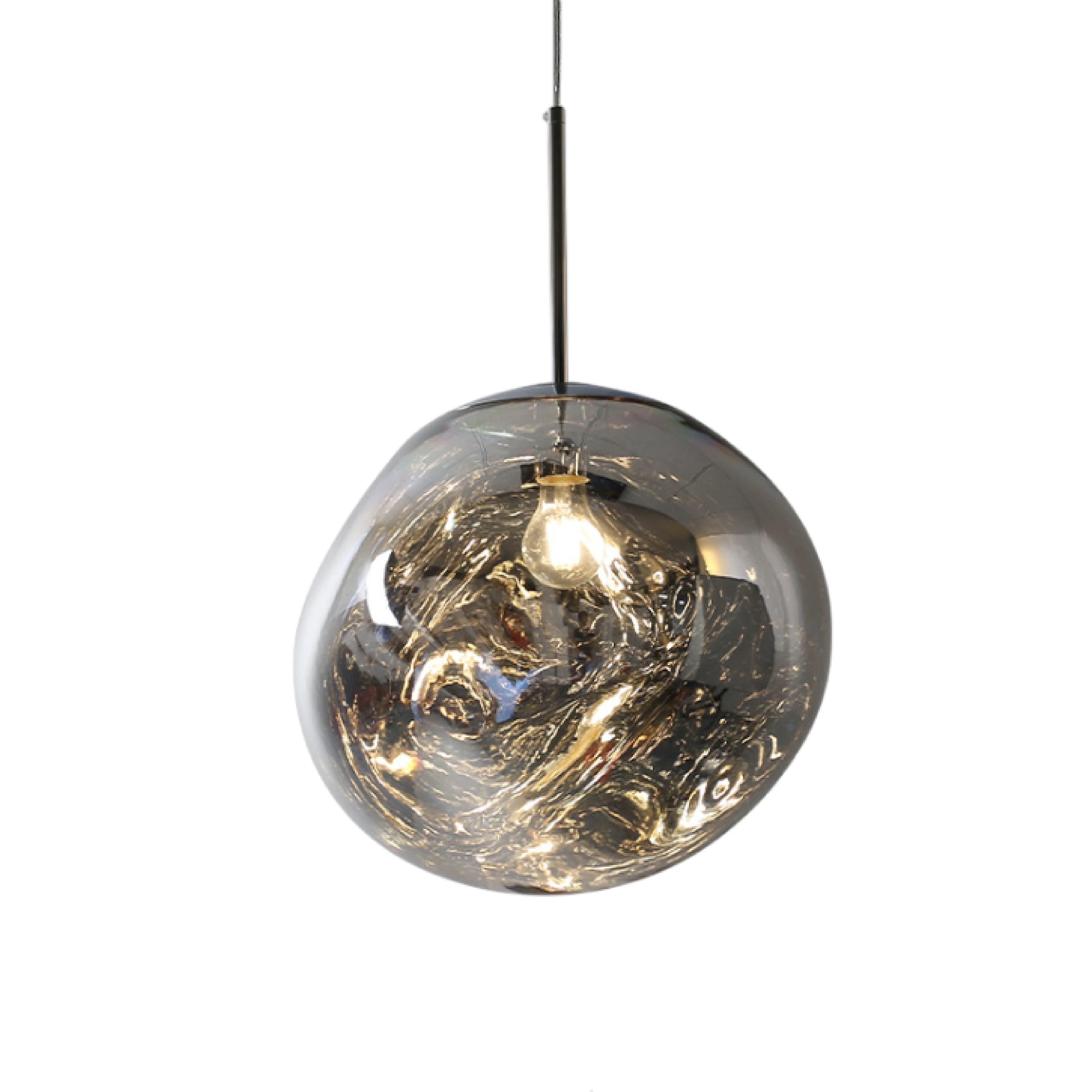 Hanging lamp with molten-style glass globe - Image 7