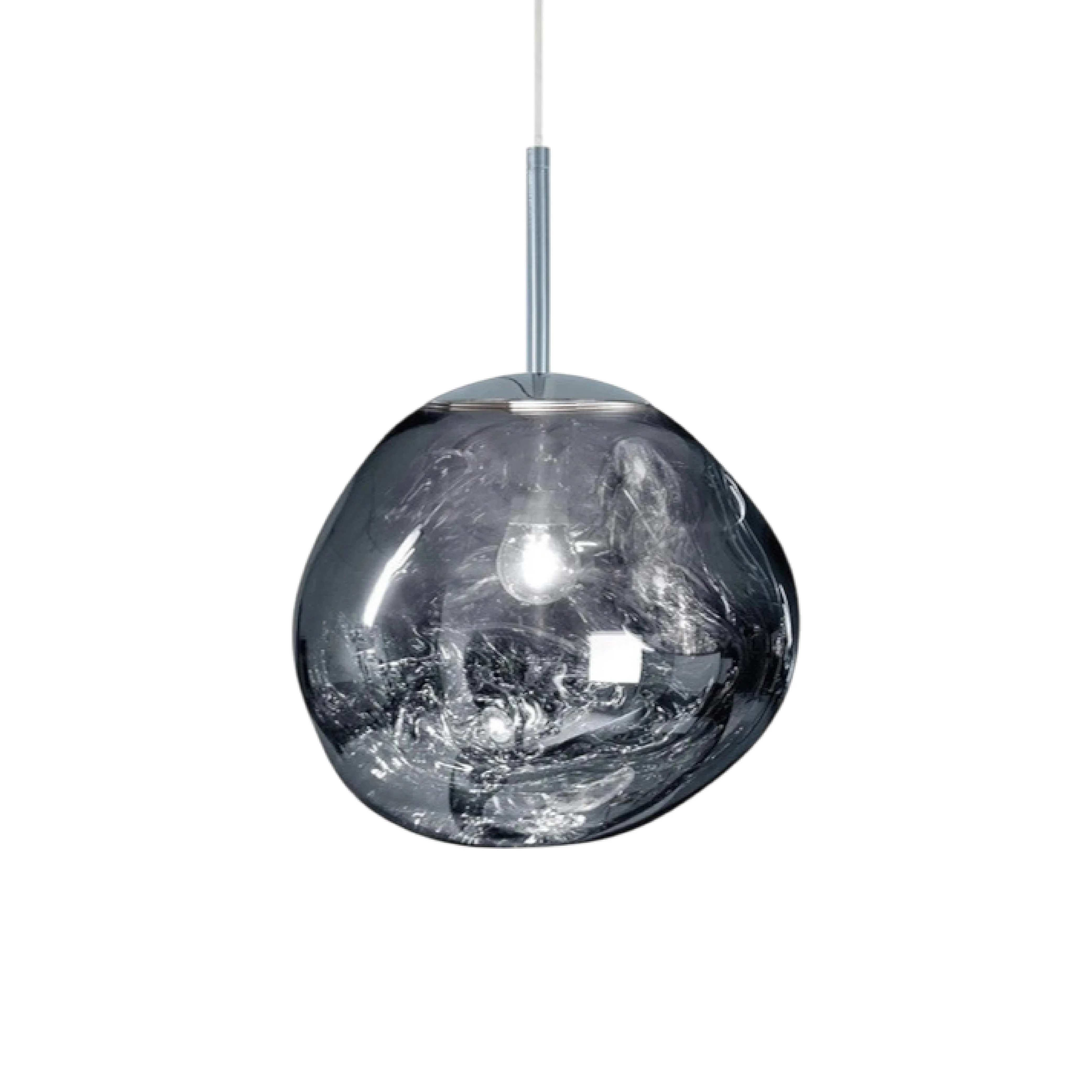 Hanging lamp with molten-style glass globe - Image 8
