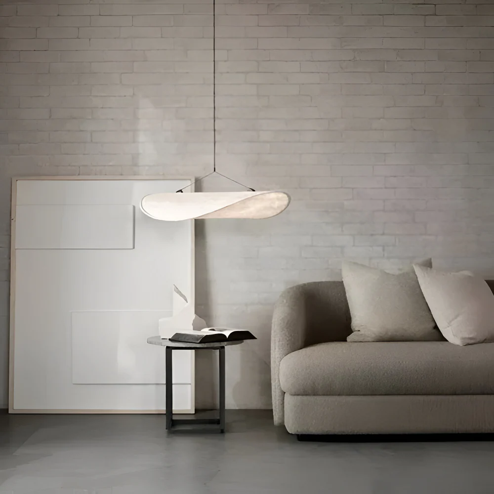 Hanging LED ceiling lamp with wave shaped panel - Image 12