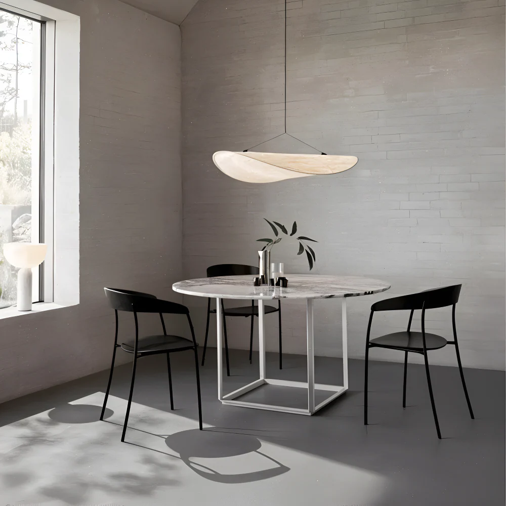Hanging LED ceiling lamp with wave shaped panel - Image 13
