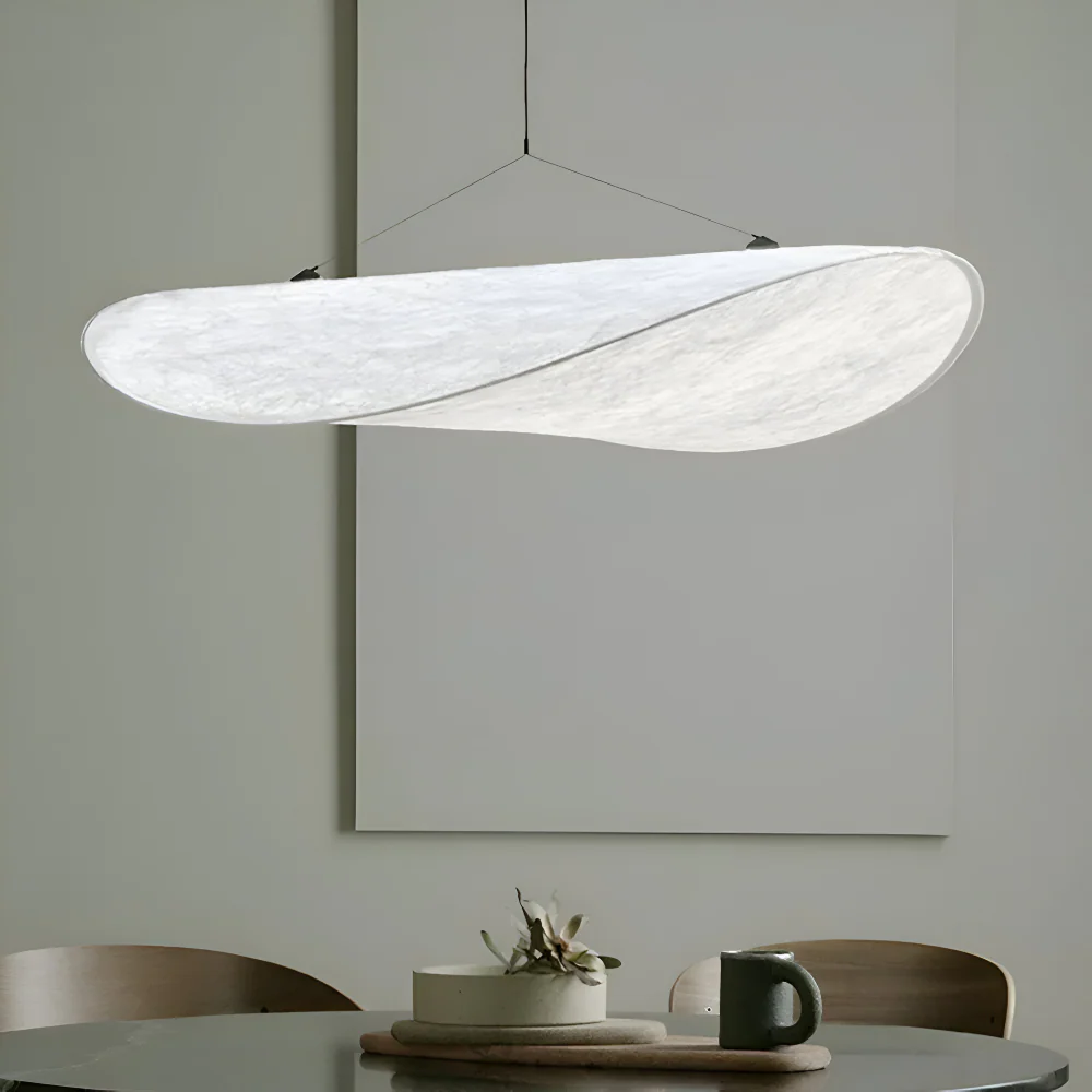 Hanging LED ceiling lamp with wave shaped panel - Image 15