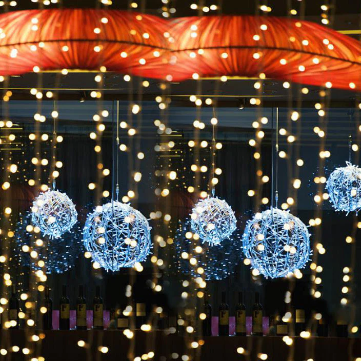 Hanging LED Sphere Lights with Metal Wire Ball Design - Image 17