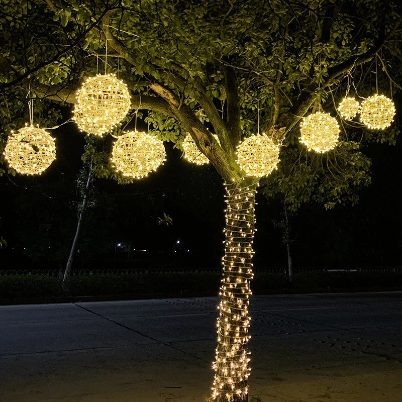 Hanging LED Sphere Lights with Metal Wire Ball Design - Image 2