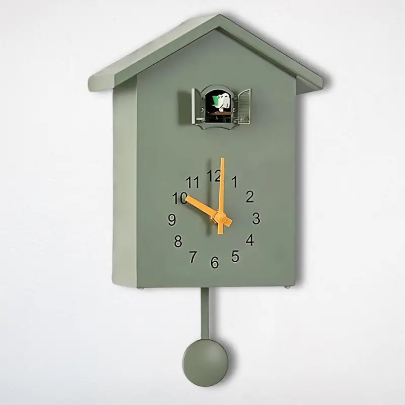 House Shaped Cuckoo Wall Clock with Pendulum - Image 4
