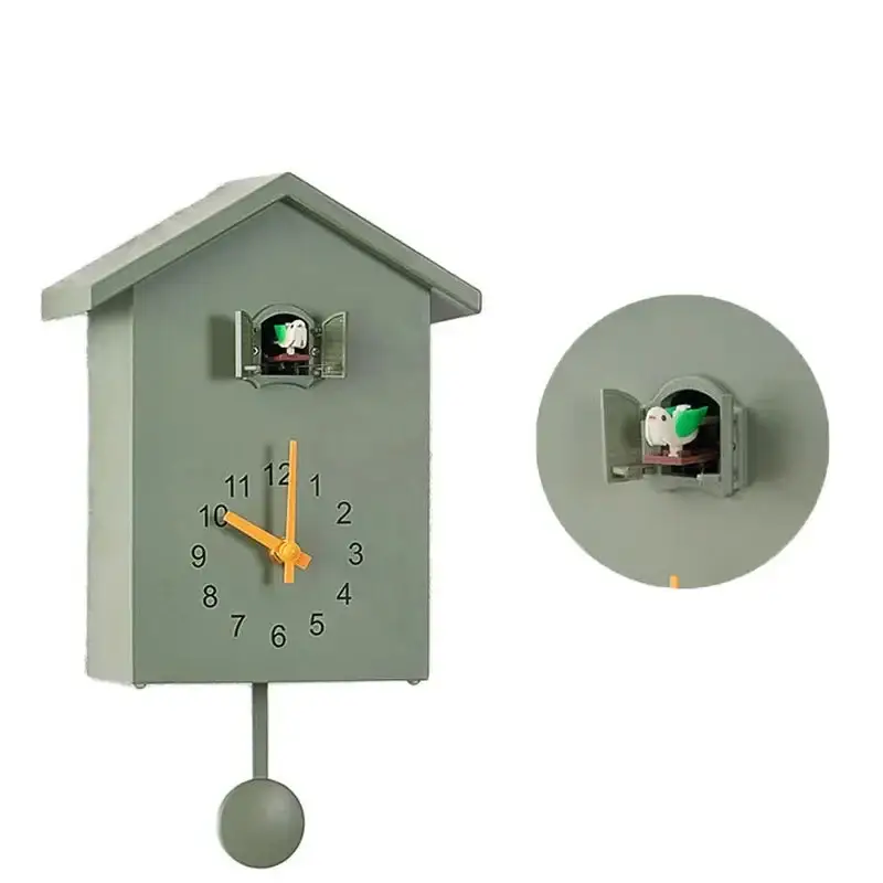House Shaped Cuckoo Wall Clock with Pendulum - Image 7
