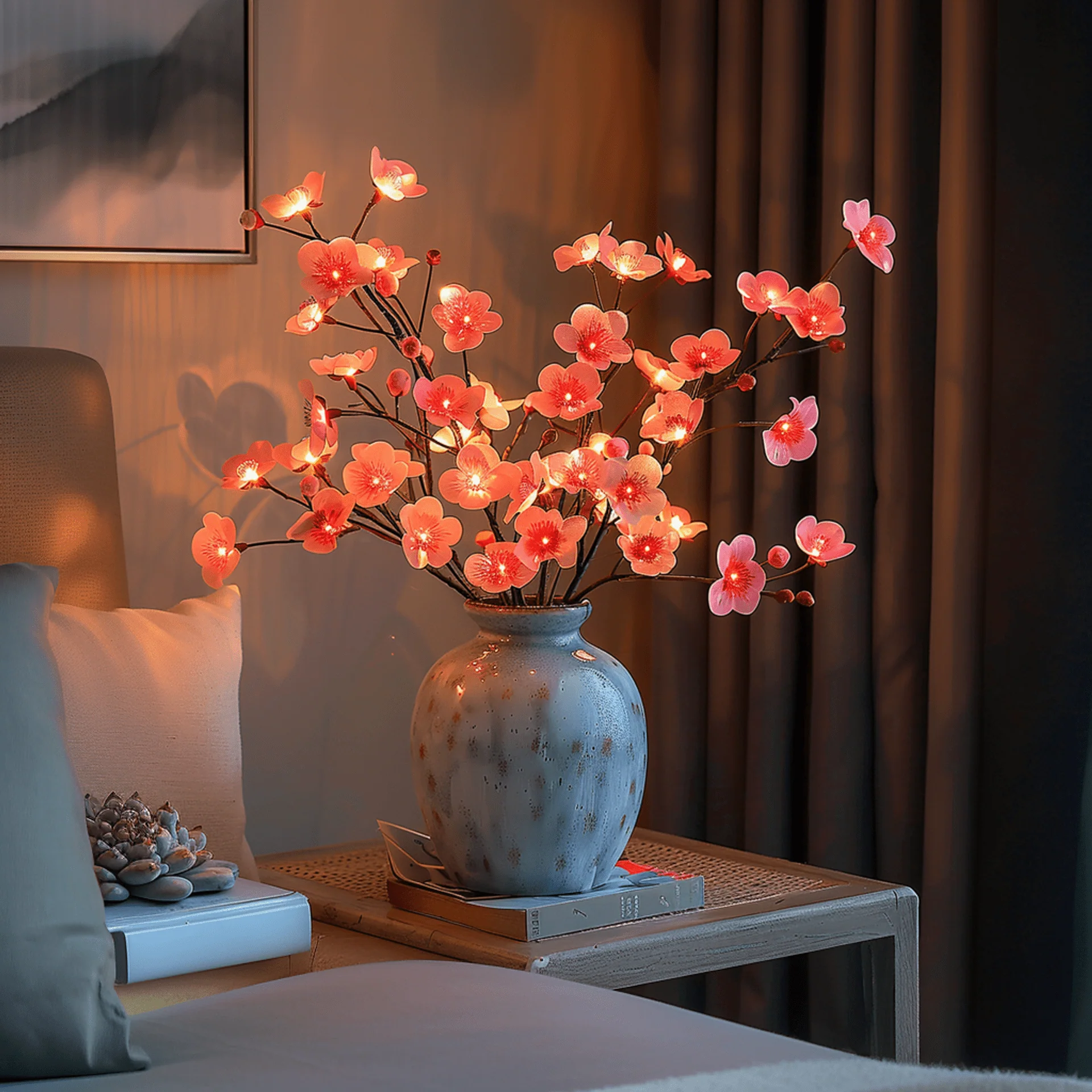 Illuminated Olive Branch & Cherry blossom Decor - Image 4