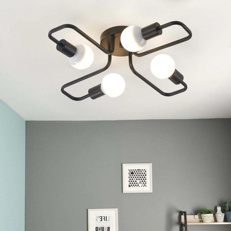 Industrial Black Ceiling Light Modern Multi Arm Sputnik Lamp - Image 3