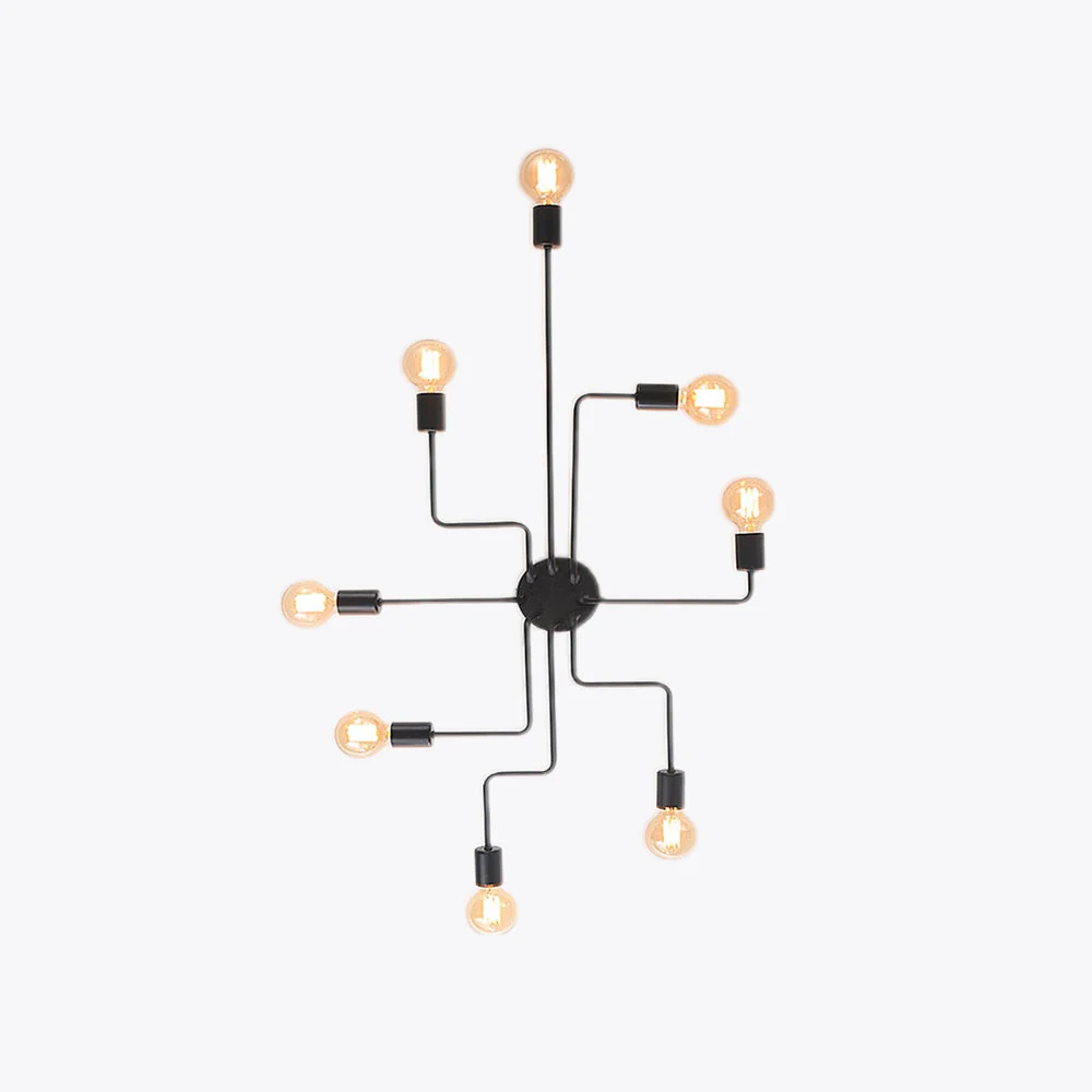 Industrial Black Ceiling Light Modern Multi Arm Sputnik Lamp - Image 4