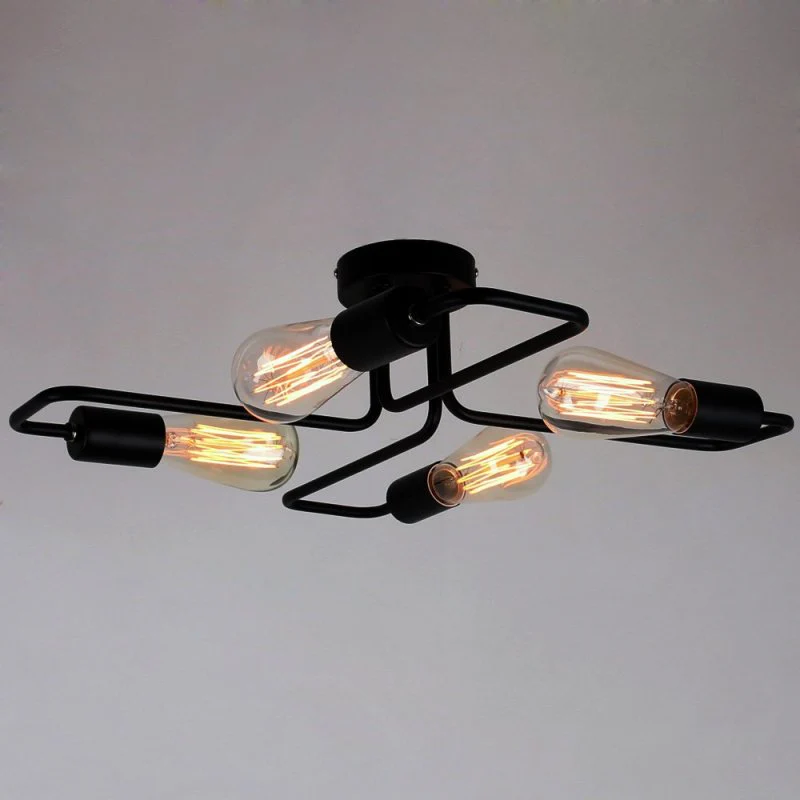 Industrial Black Ceiling Light Modern Multi Arm Sputnik Lamp - Image 7