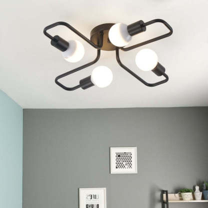 Industrial Black Ceiling Light Modern Multi Arm Sputnik Lamp - Image 8