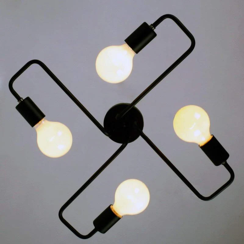 Industrial Black Ceiling Light Modern Multi Arm Sputnik Lamp - Image 9
