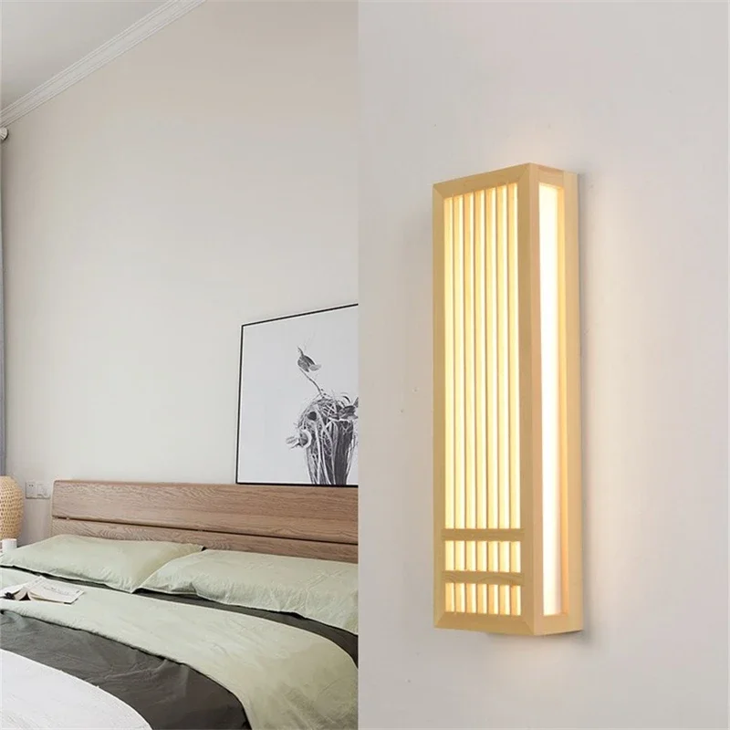 Japandi Wooden Wall Light LED Minimalist Decorative Sconce - Image 11