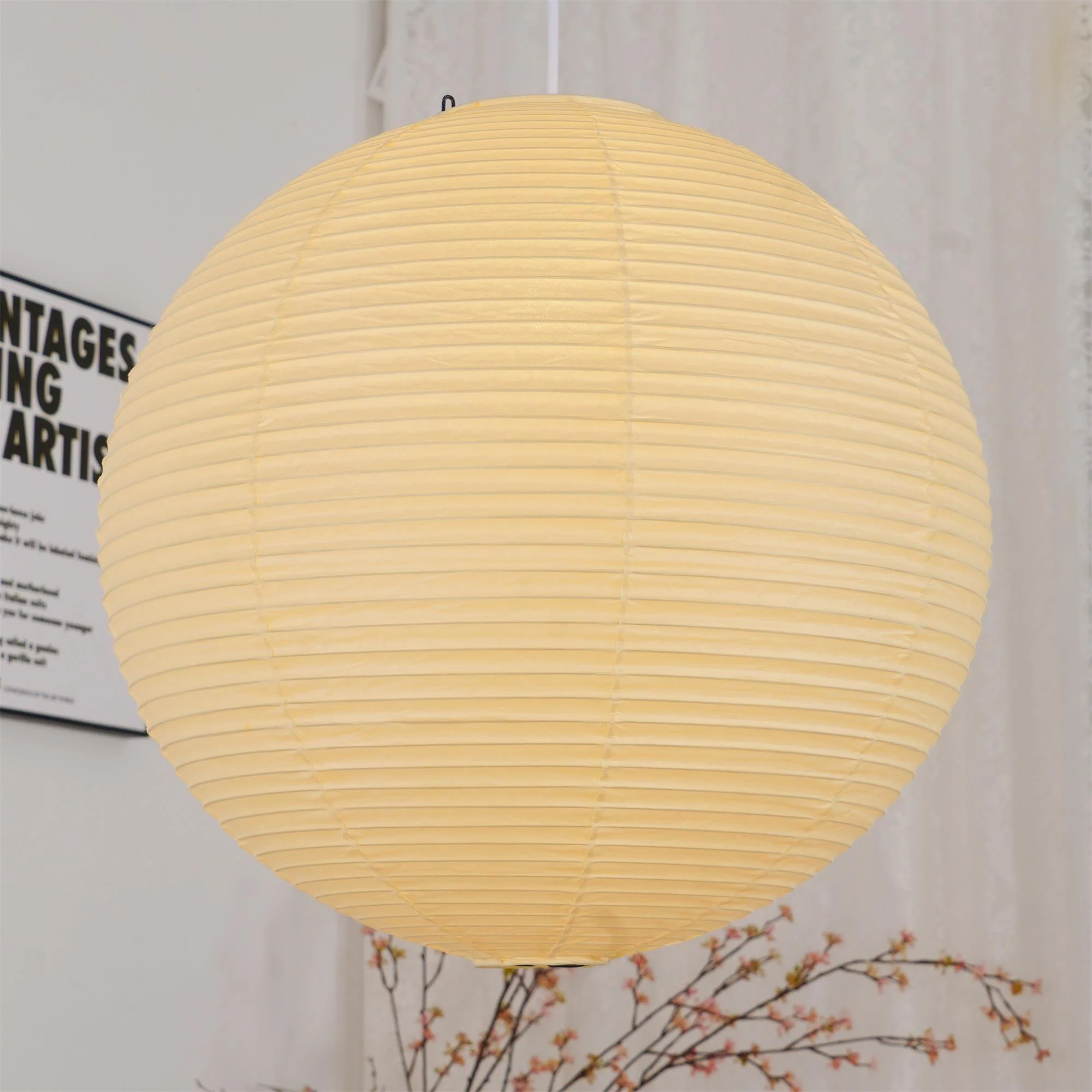 Japanese Inspired Paper Pendant Lamp Soft Ambient Light - Image 21
