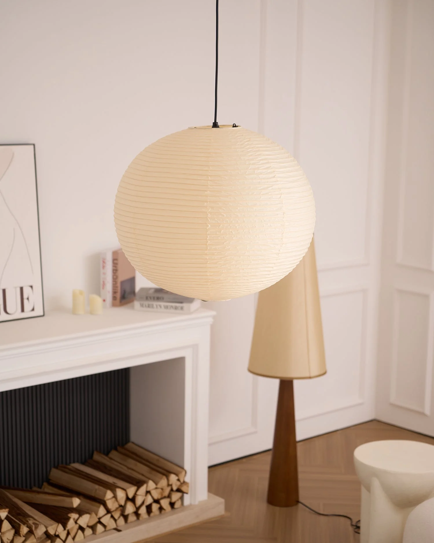Japanese Inspired Paper Pendant Lamp Soft Ambient Light - Image 40
