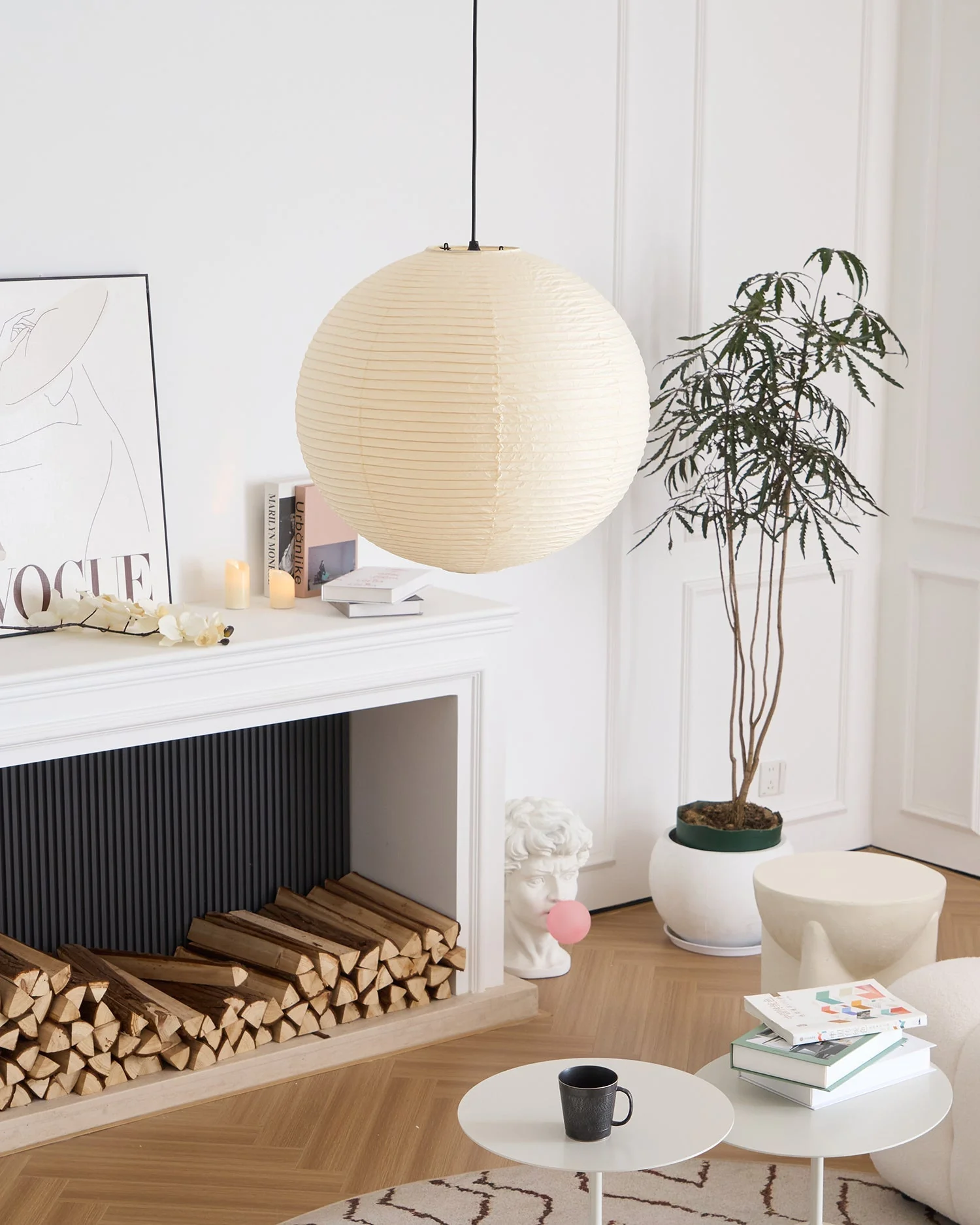 Japanese Inspired Paper Pendant Lamp Soft Ambient Light - Image 49