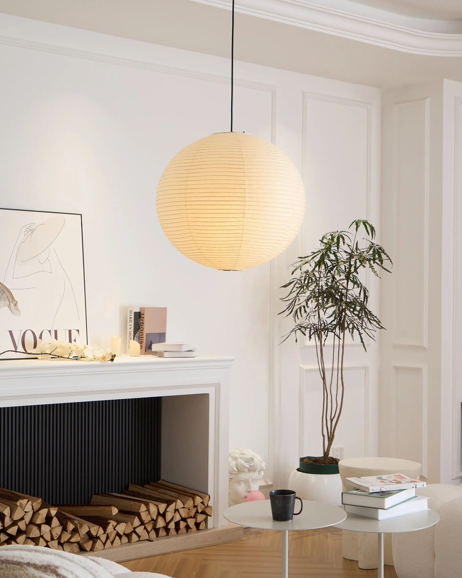 Japanese Inspired Paper Pendant Lamp Soft Ambient Light - Image 55