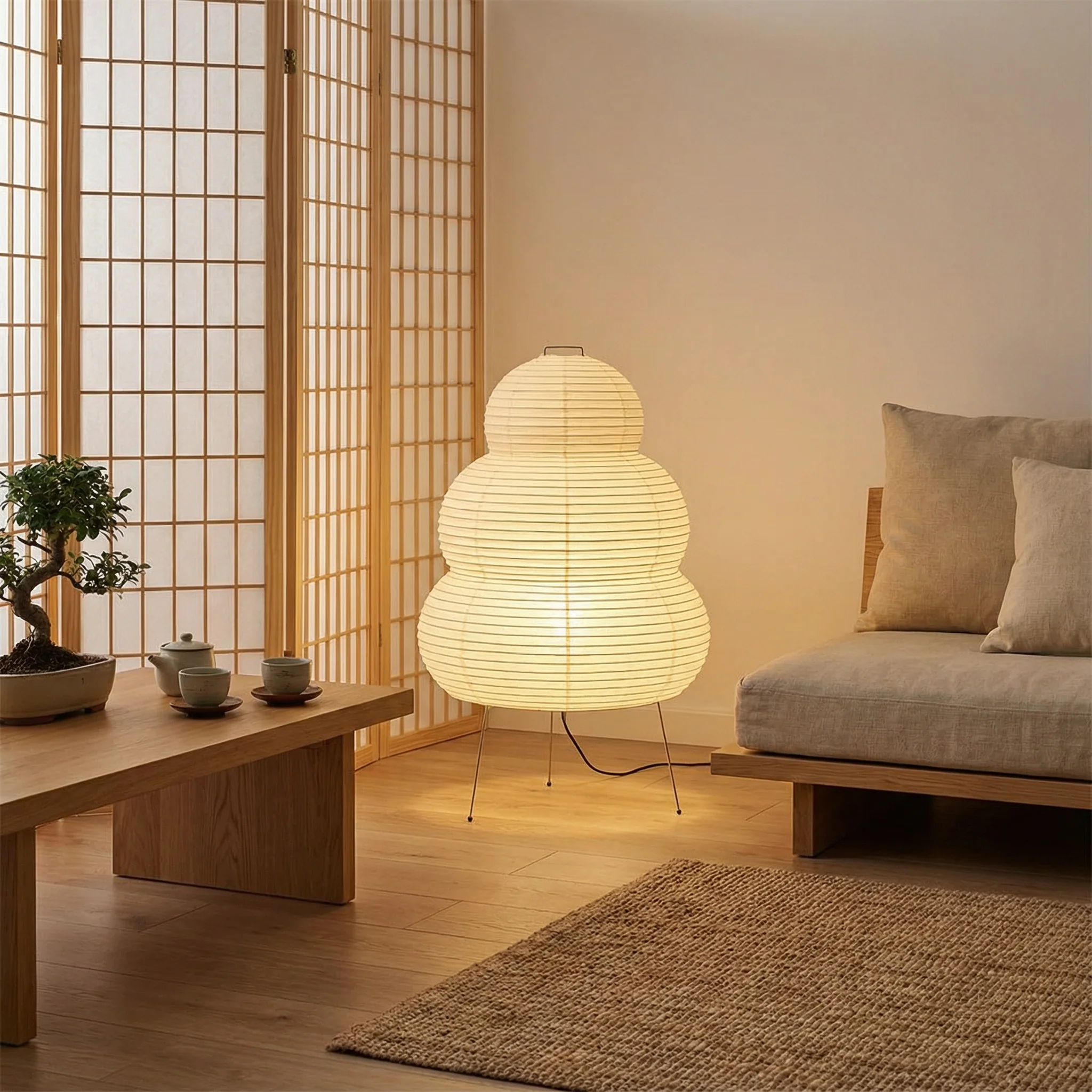 Japanese Rice Paper Floor Lamp - Image 2