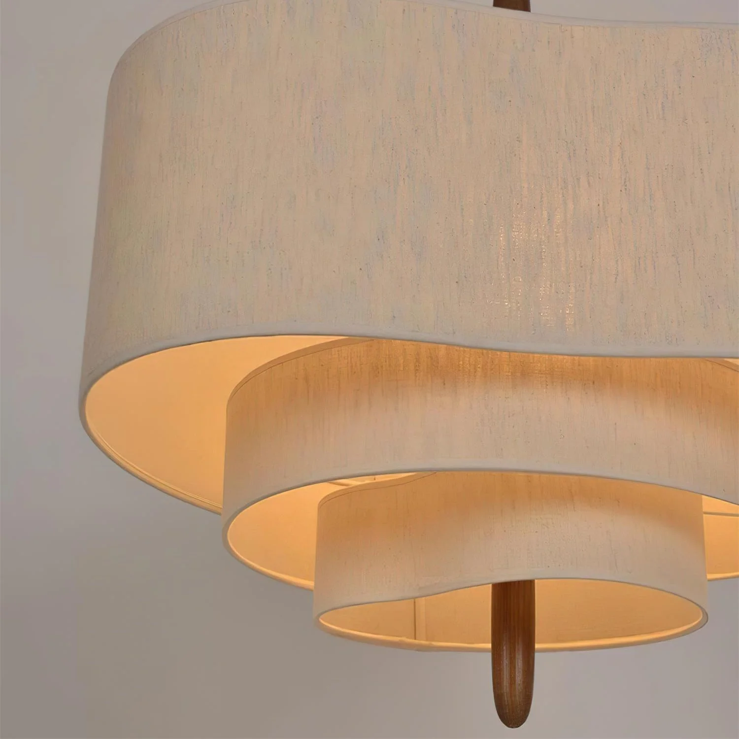 Layered Linen Drum Pendant Light - Image 4
