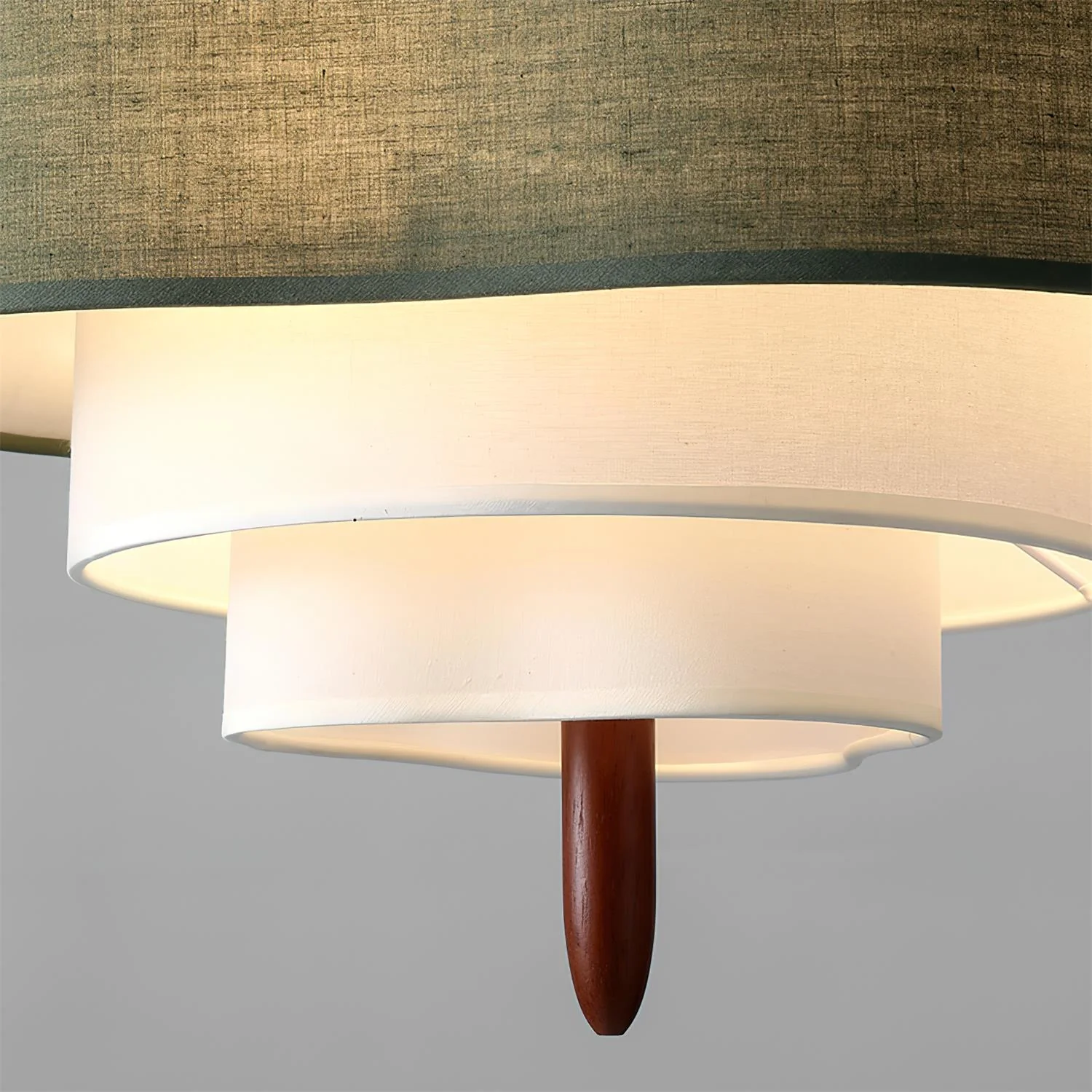 Layered Linen Drum Pendant Light - Image 5