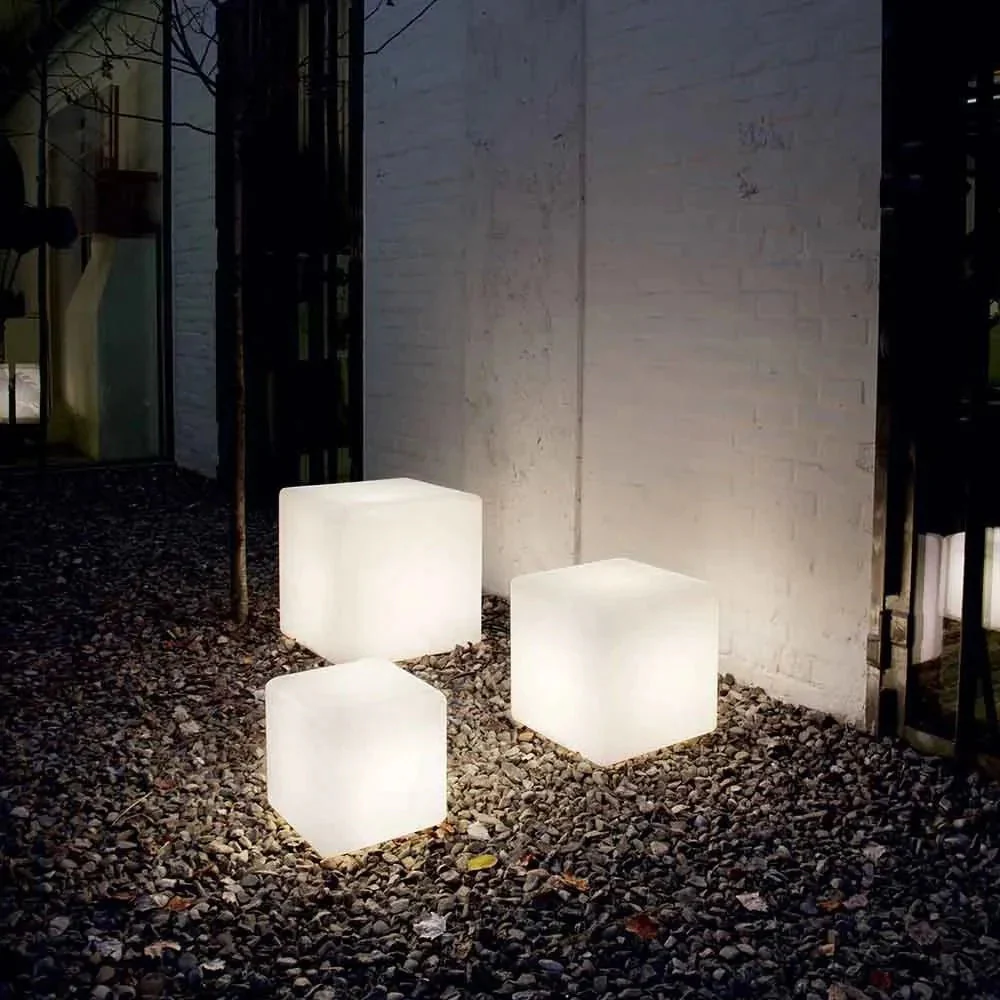 LED Cube Garden Light White Outdoor Floor Lamp - Image 5