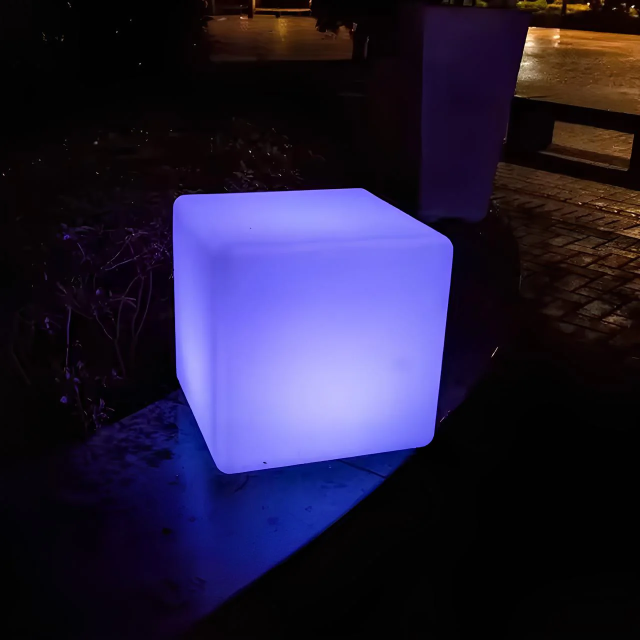 LED Cube Garden Light White Outdoor Floor Lamp - Image 7