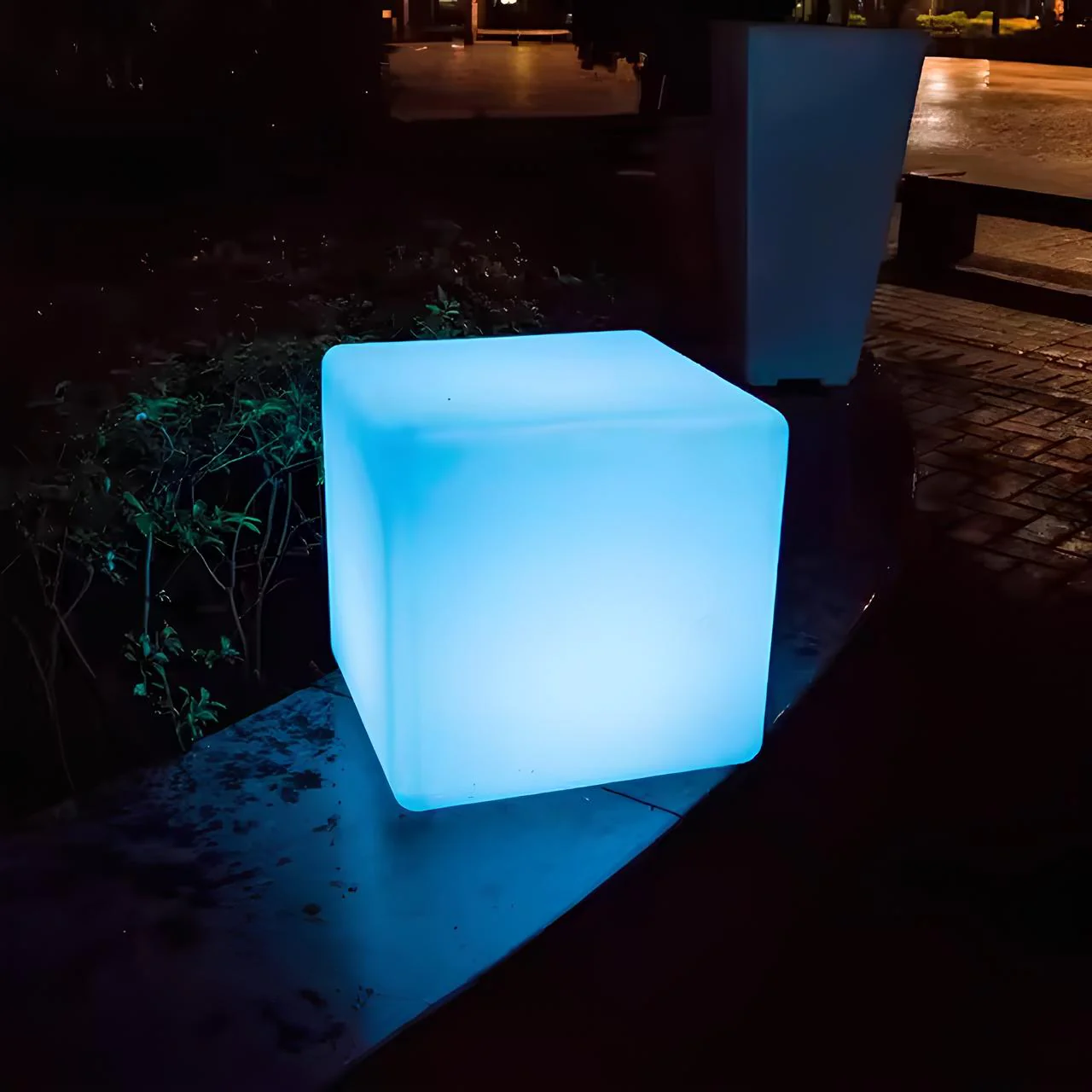 LED Cube Garden Light White Outdoor Floor Lamp - Image 9
