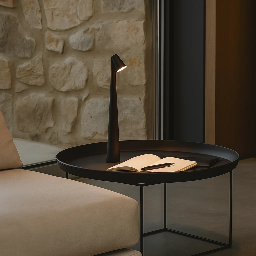 LED floor lamp with tall conical body - Image 6
