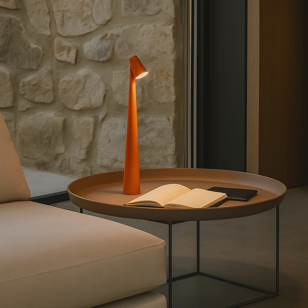 LED floor lamp with tall conical body - Image 7